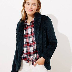 LOFT Women's NWT Faux Sherpa‎ Shawl Collar Jacket